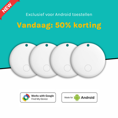 Premium Android SmartTag. Hét alternatief voor de AirTag (4-Pack).