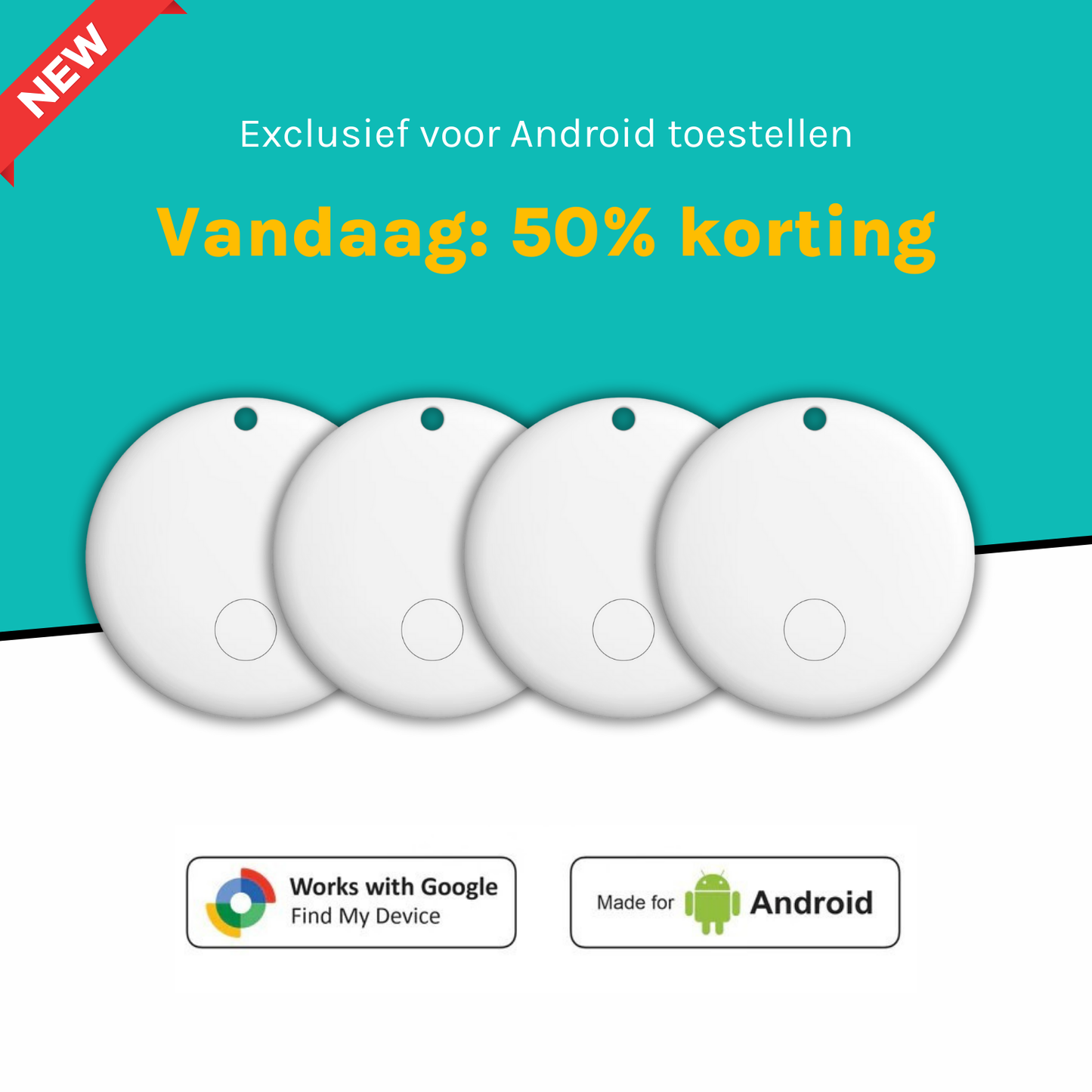 Premium Android SmartTag. Hét alternatief voor de AirTag (4-Pack).