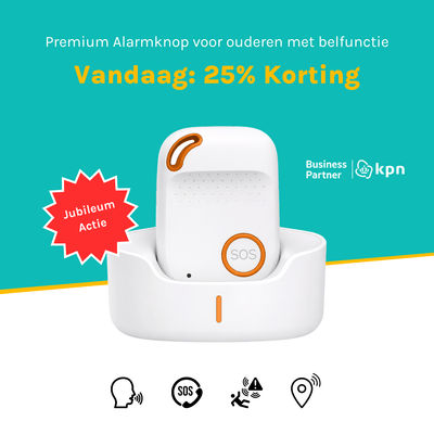 Premium Alarmknop voor ouderen met SOS noodknop + belfunctie (zonder abonnement)