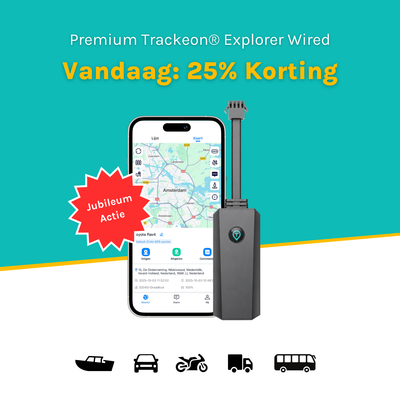 Trackeon® Explorer Wired 4G GPS-Tracker zonder abonnement