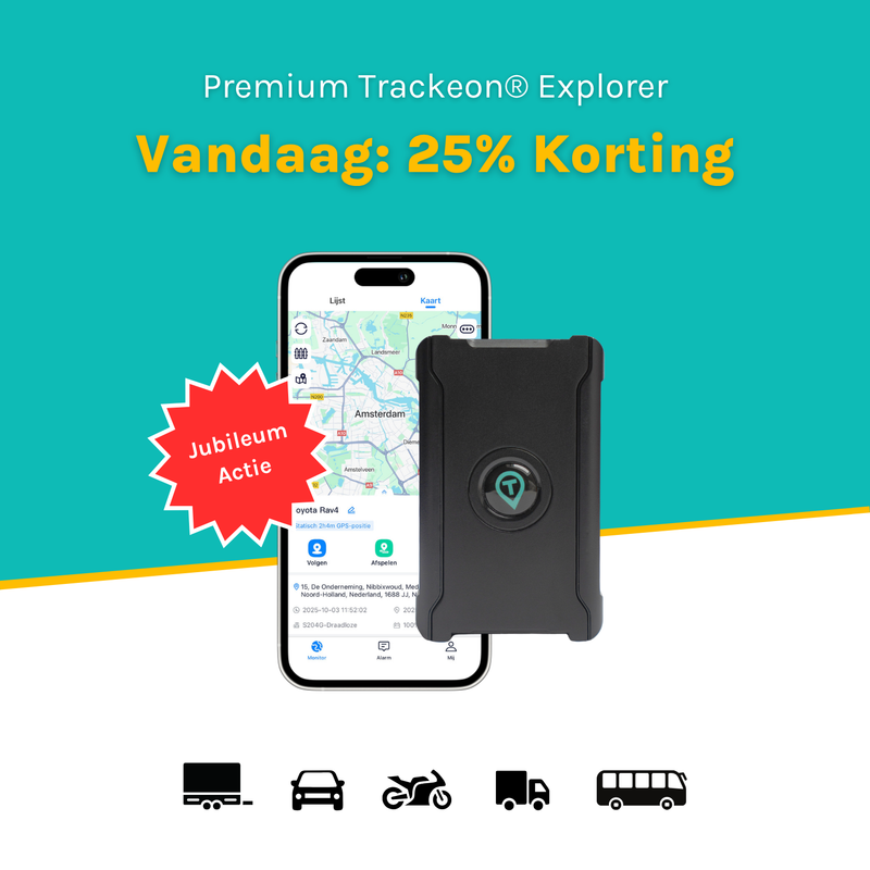 Premium Trackeon® Explorer 4G GPS-Tracker zonder abonnement (Gratis lifetime tracking)
