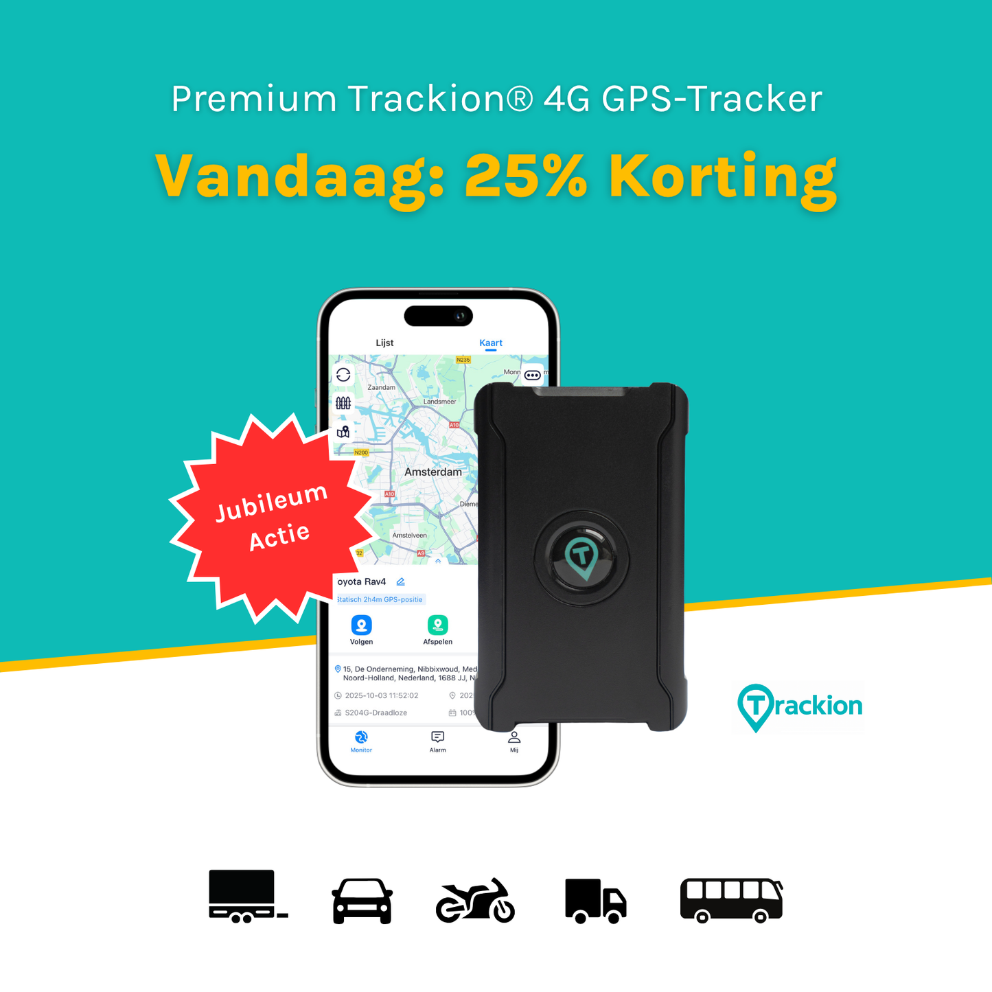Premium 4G GPS-Tracker zonder abonnement
