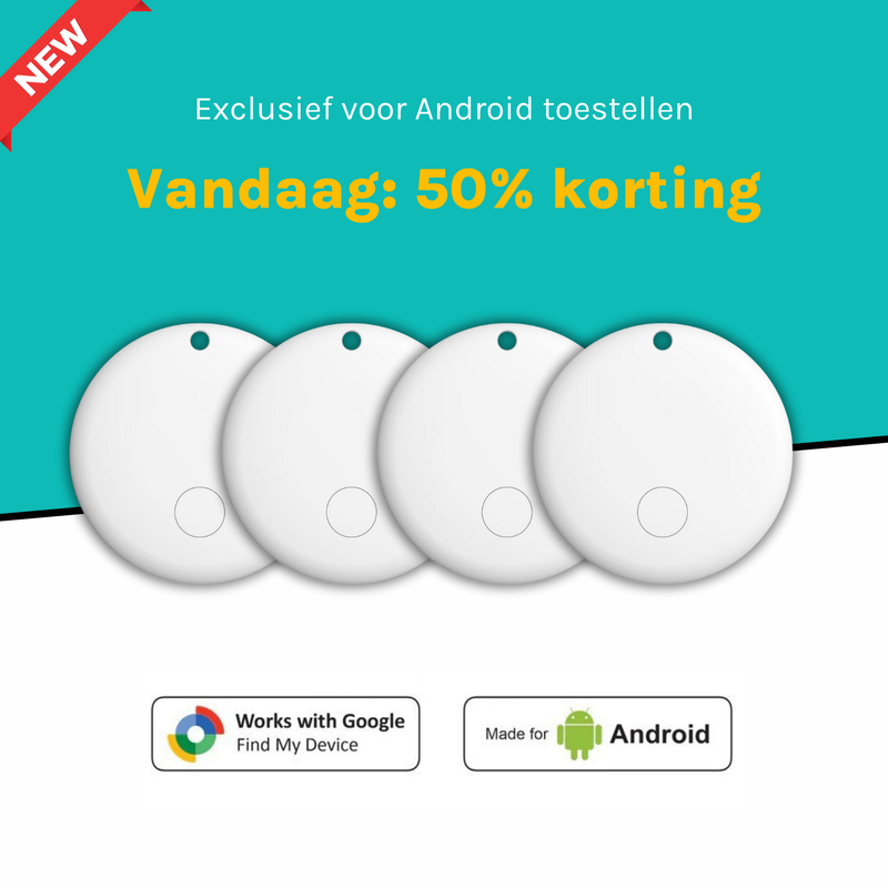 Premium Android SmartTag. Hét alternatief voor de AirTag (4-Pack).
