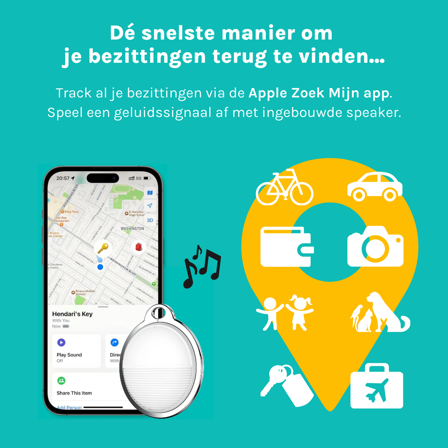 Premium SmartTag. Hét alternatief voor de AirTag (4-Pack).